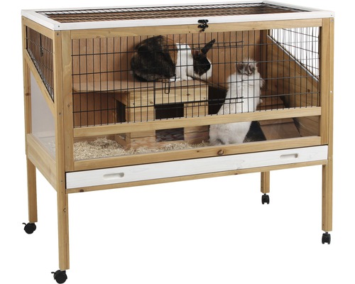 Small animal cage Indoor Deluxe including wooden house 115 x 60 x 92.5 cm