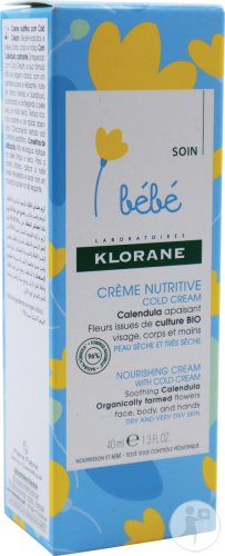 Klorane Baby Care Cream With Cold Cream For Face Body And Hands Tube 40ml