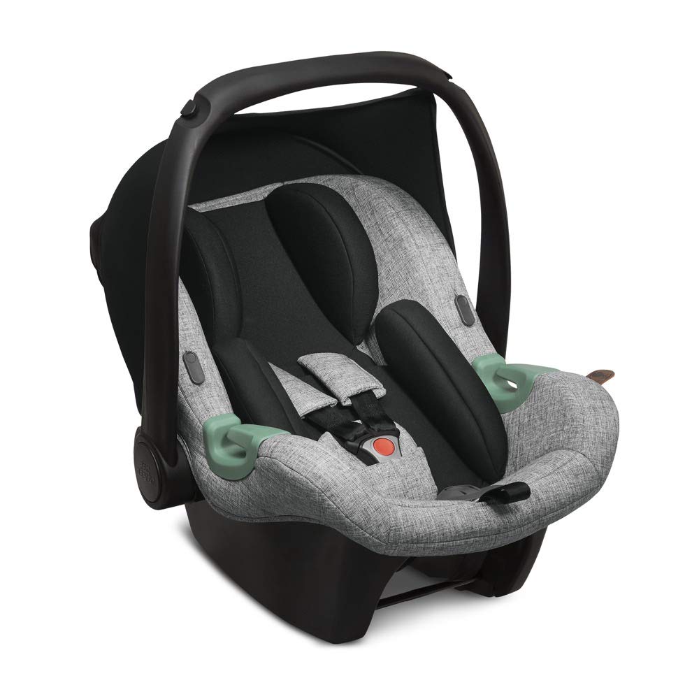 ABC Design Baby Car Seat Tulip - Baby Seat for Group 0+ i-Size up to 13 kg - Adjustable Headrest - Side Impact Protection & 3-Point Harness System - Colour: Graphite Grey