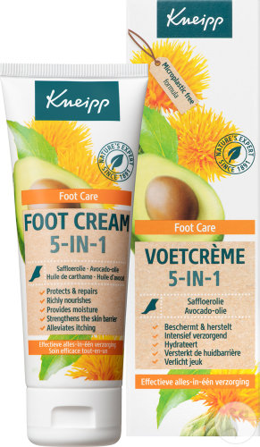 Kneipp foot cream 5-in-1 safflower oil and avocado oil tube 75ml