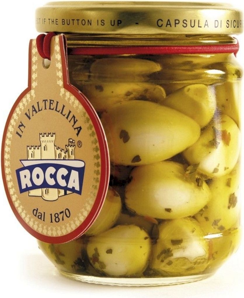 Knoblauch in Olivenöl 212 ml. - Rocca 1870