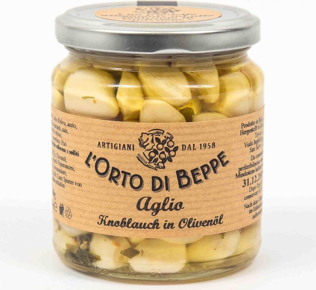 Knoblauch in Olivenöl 314 ml. - LOrto di Beppe
