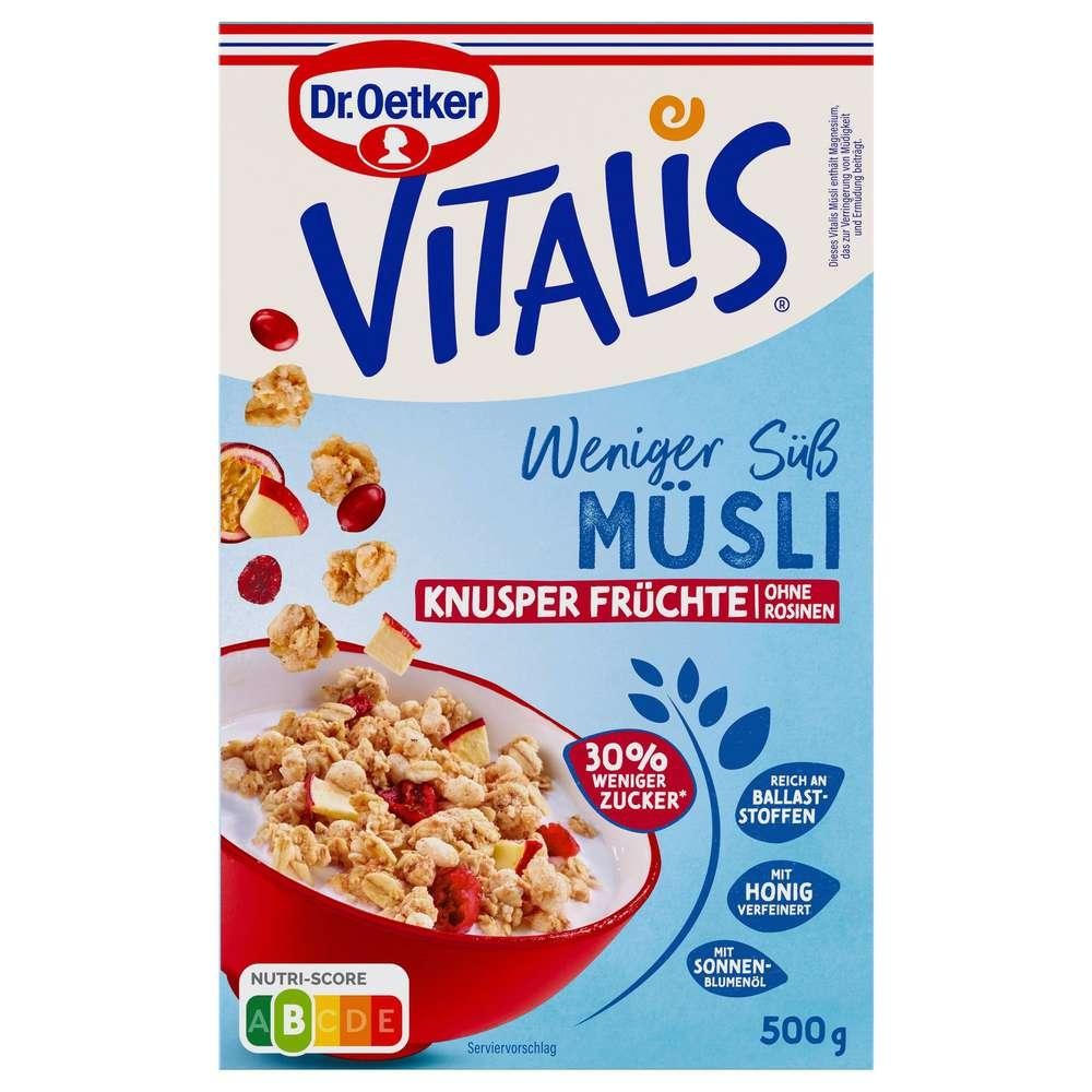 Crunchy Fruit Muesli Vitalis, less sweet, without raisins