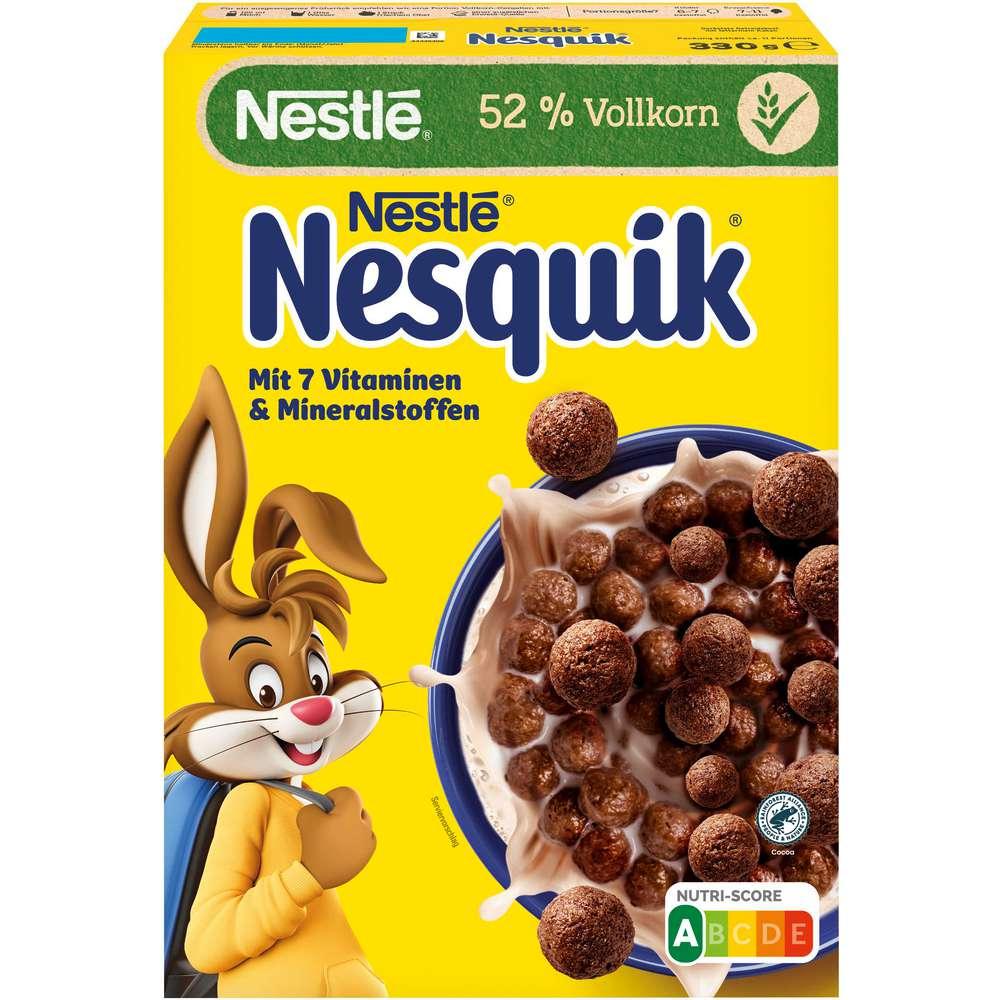 Crunchy breakfast, chocolate cereal with whole grain