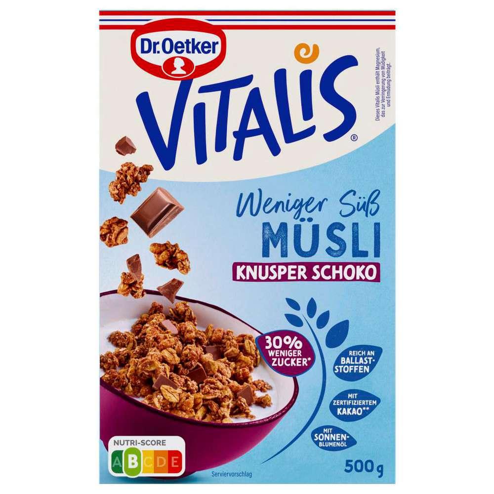 Crunchy Muesli Vitalis, chocolate, less sweet, without raisins
