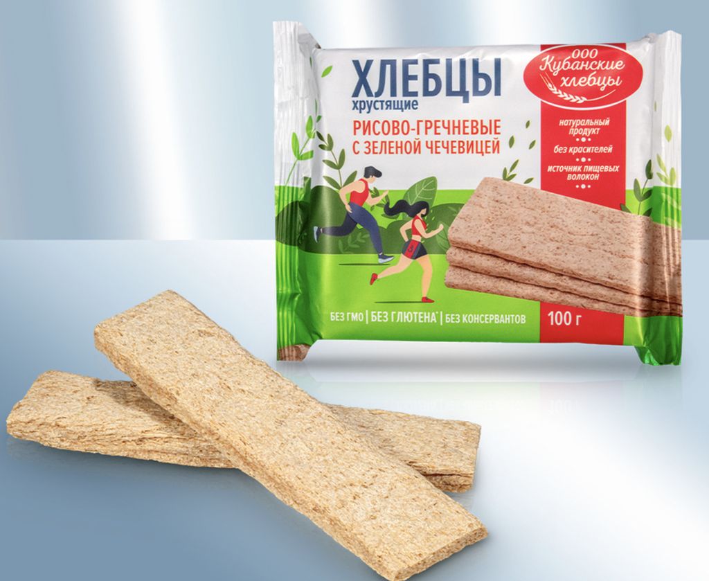 Crispy bread with buckwheat flour and green lentils 100g