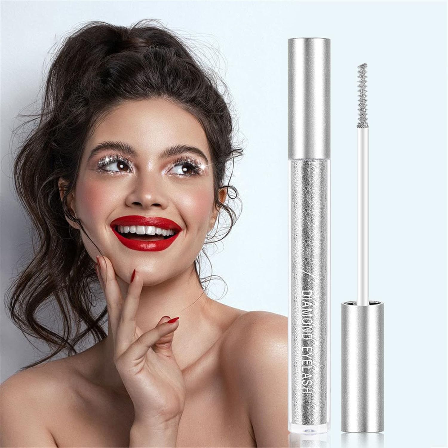 4D Glitter Mascara, Volume Colorful Mascara, Waterproof & Durable, Voluminous Mascara with Glitter for Very Sparkling Eye Make-Up, Party/Wedding
