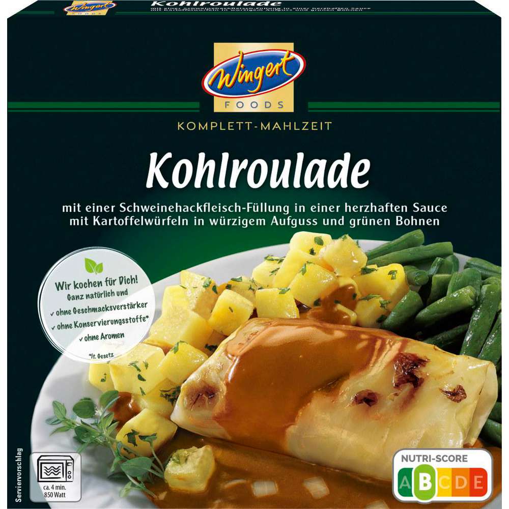 Cabbage roll with diced potatoes & beans