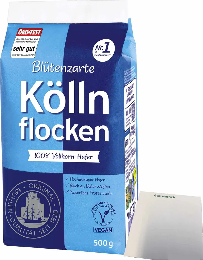 Kölln Blütenzarte Köllnflocken (500g Packung) + usy Block
