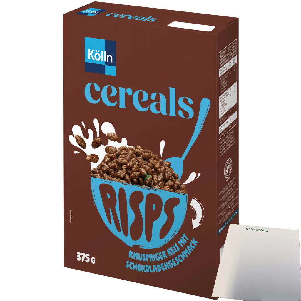 Kölln Cereals Risps Schoko (375g Packung) + usy Block