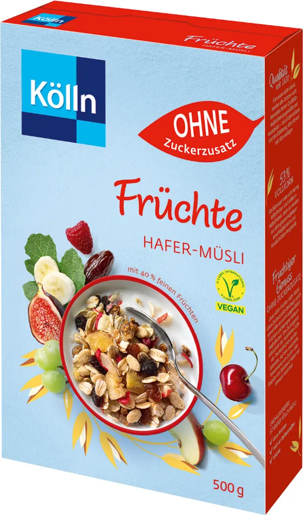Kölln Frucht ohne Zucker Müsli 500,0 g