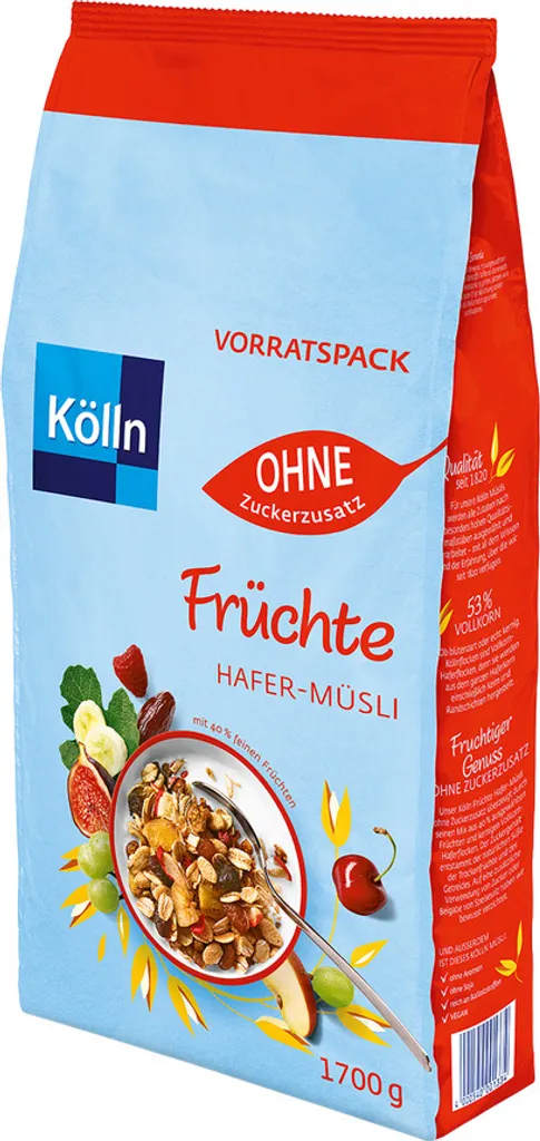 Kölln Früchte ohne Zuckerzusatz Müsli 1,7 kg