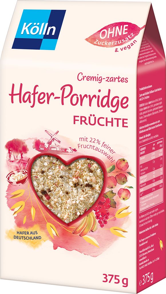 Kölln Hafer-Porridge Früchte 6x375g Sparpaket