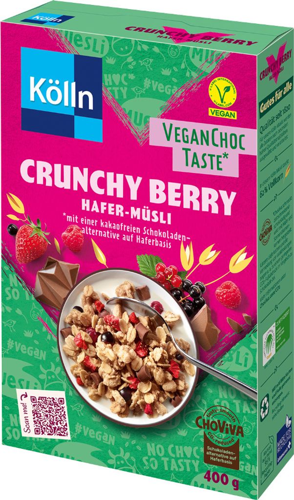 Kölln Müsli Crunchy Berry Hafer-Müsli VeganChoc Taste, 400g