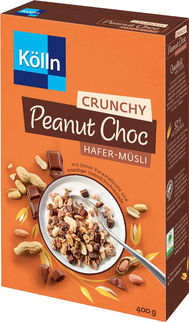 Kölln Müsli Crunchy Peanut Choc, 8x400g Sparpaket