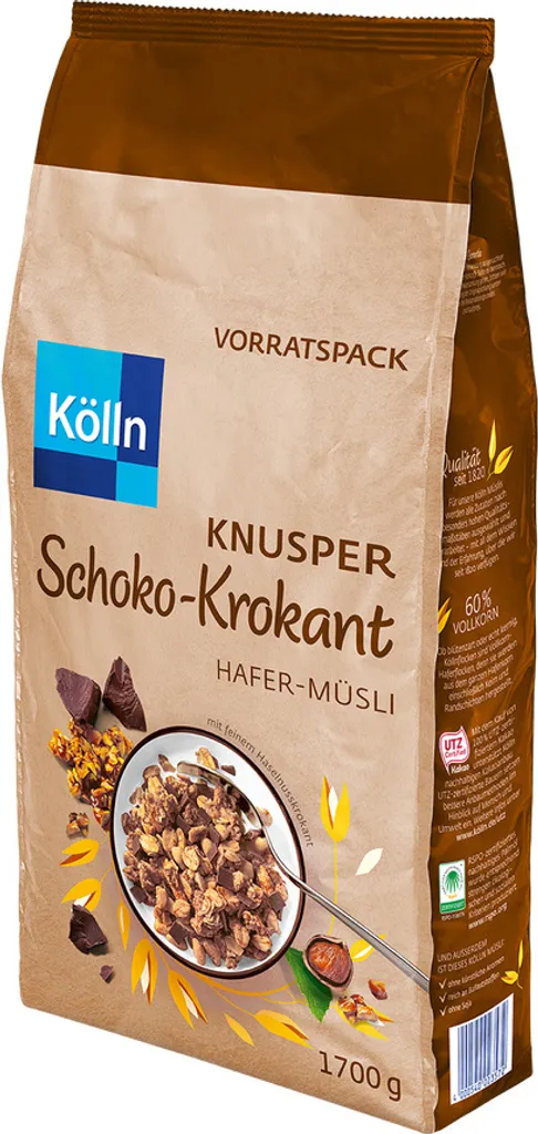 Kölln Müsli Knusper Schoko-Krokant Grosspackung mit 4x1700g