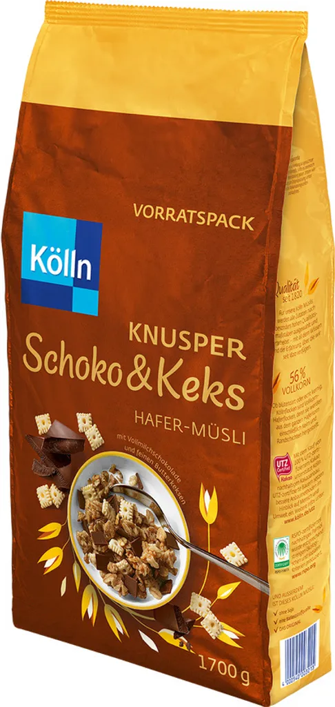 Kölln Schoko und Keks Hafer Müsli Schokolade und Butterkekse 1700g