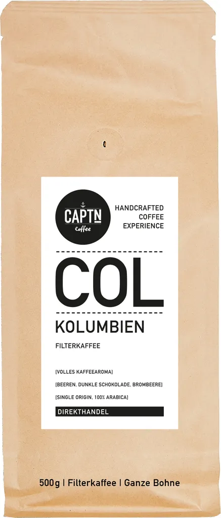 COLOMBIA Whole Bean Coffee | Full coffee aroma, berry note | 500 g | Specialty Coffee from direct trade