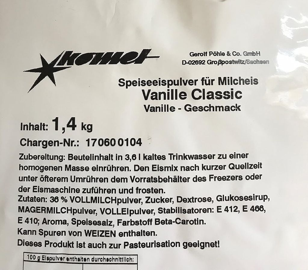 Komet Vanilla 1.4 kg ice cream powder soft ice cream powder ice cream powder ice cream machine