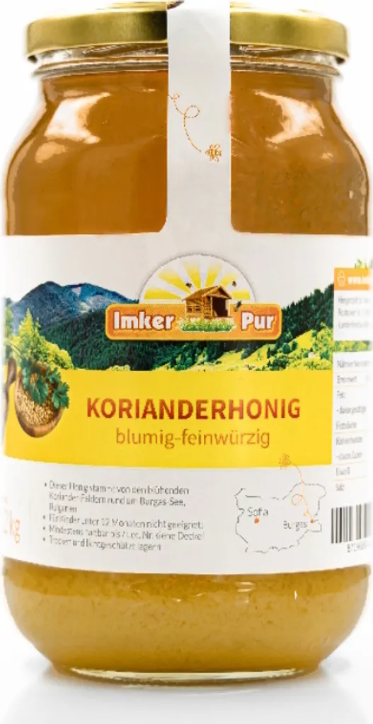 Korianderhonig von ImkerPur, 1.2 kg, kaltgeschleudert, blumig, fein-würzig