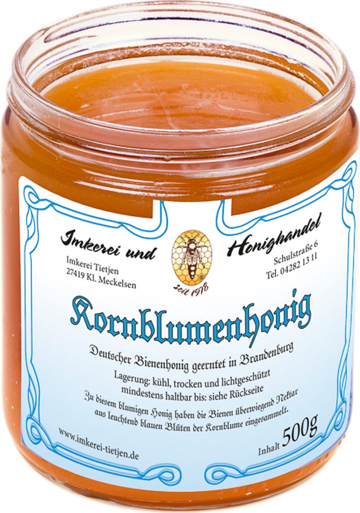 Kornblumenhonig 500g |Deutscher Honig vom Imker | Ernte aus Brandenburg