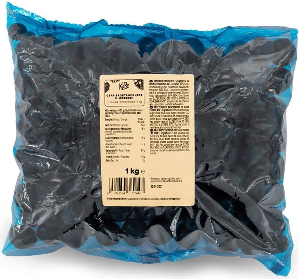 KoRo | Freeze-dried raspberries in dark chocolate 1 kg