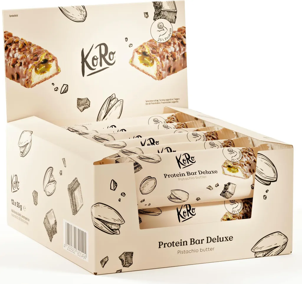 KoRo | Protein Bar Deluxe with Pistachio Butter 12 x 55 g