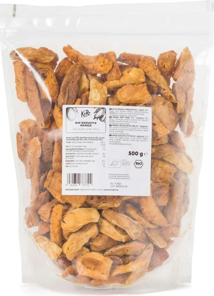 KoRo PUFF_003, 363 kcal, 1538 kJ, 3 g, 72 g, 8.4 g, 82 g