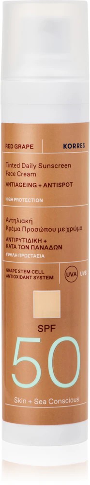 Korres Red Grape Tinted Daily Sunscreen tinted sunscreen to even out skin tones