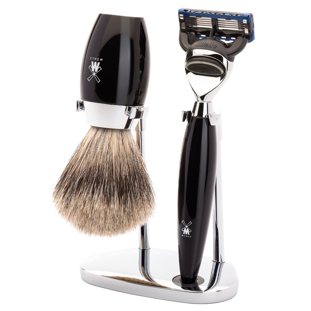Muhle KOSMO 3-piece Shaving Set, Fine Badger Hair, with Gillette® Fusion™
