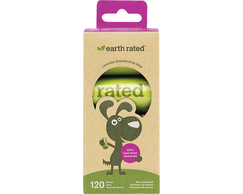 Poop bag refill pack earth rated 120 pieces scented lavender 20 x 33 cm