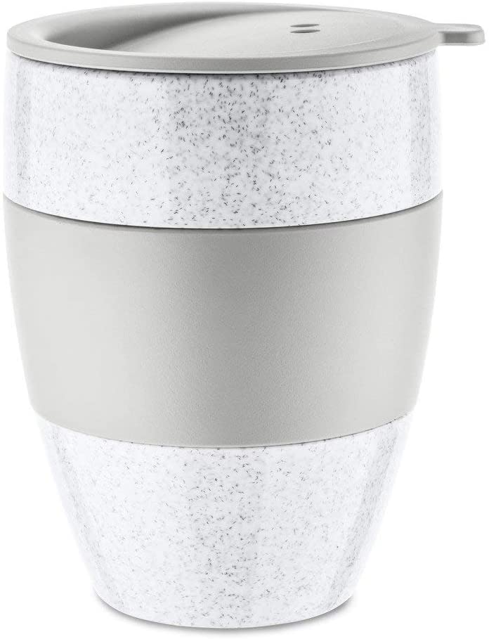 Koziol Unisex – Adult Aroma 2.3 Thermal Mug, Thermal Mug, Coffee Mug, Insulated Mug, Coffee-To-Go, Organic Grey, One Size