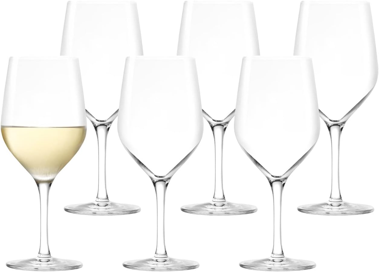 Stölzle Lausitz Ultra White Wine Glasses 305 ML I White Wine Glasses Set of 6 I Wine Glasses With Short Stem I Dishwasher Safe I Highest Quality Transparent