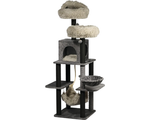 Scratching post dobar cat scratching post "Sophie" wood, sisal, polyester gray 50 x 160 x 50 cm