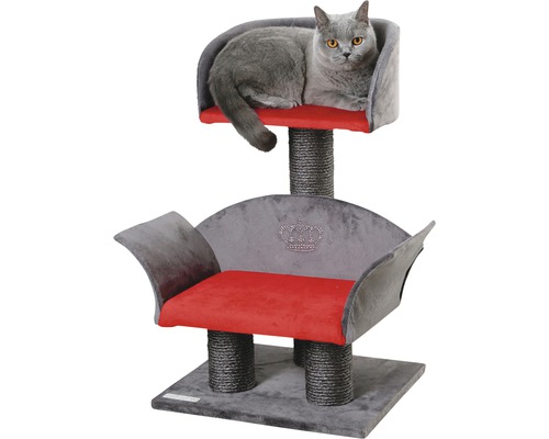 Scratching post KERBL Lounge Deluxe 42x37x70 cm grey-red