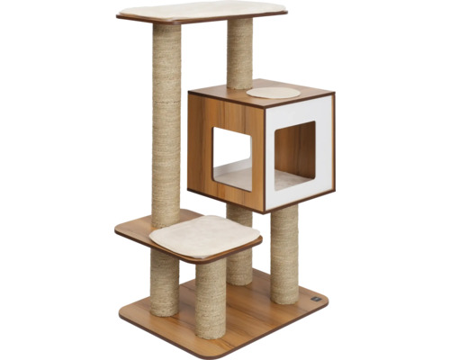Vesper Vesper High Base Giant scratching post, walnut scratching post with 4 levels also for large cats approx. 136 x 89 x 64 cm