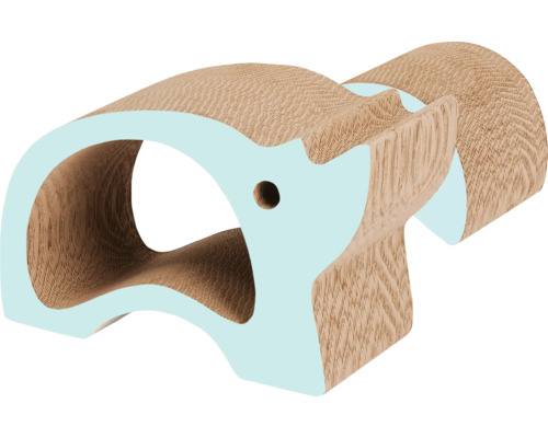 Catit Zoo Scratcher scratching board, rhino, 2-in-1, grooved animal-shaped scratching board approx. 46 x 22 x 29 cm mint, brown cardboard