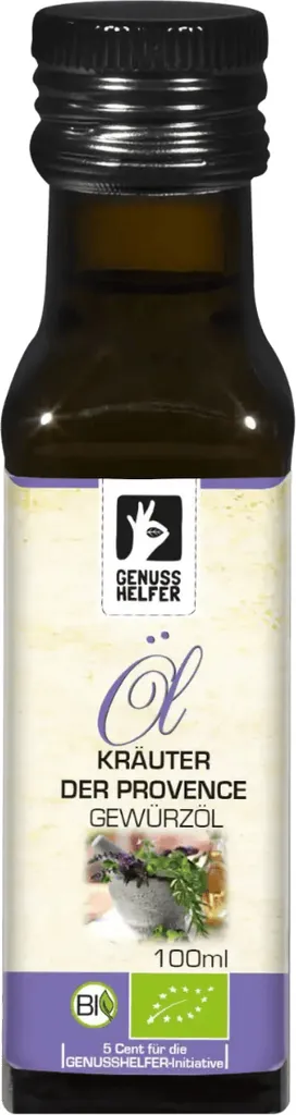 Kräuter der Provence Gewürzöl kaltgepresst, Rapsöl mit Kräutern der Provence verfeinert, zum Kochen, für Dips und Aufstriche, 100ml