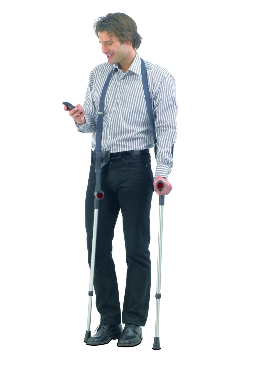 Crutch strap for walking aids, crutches and forearm crutches red