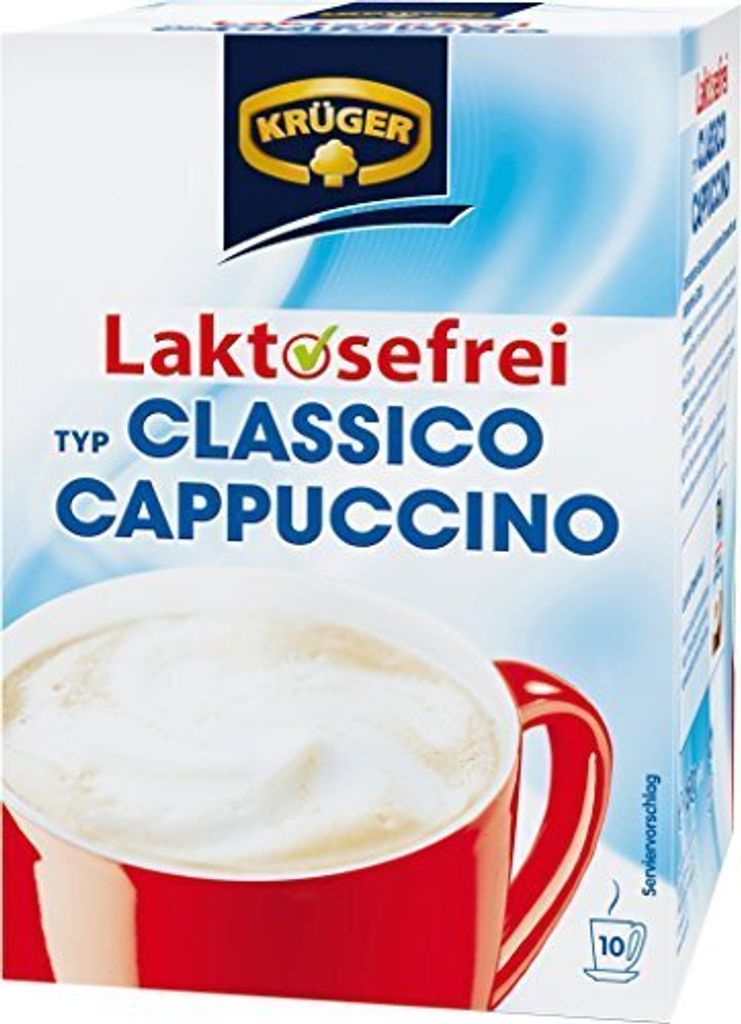 Krüger Cappuccino Classico Laktosefrei mit extra Schaum 150g, 4er Pack