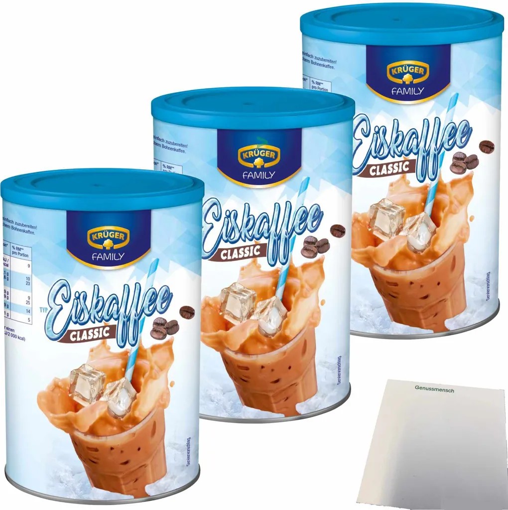 Krüger Family Iced Coffee Classic 3-pack (3x275g can) + usy block