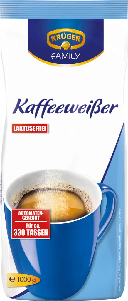 Krüger lactose-free coffee creamer (1 kg bag) + usy block