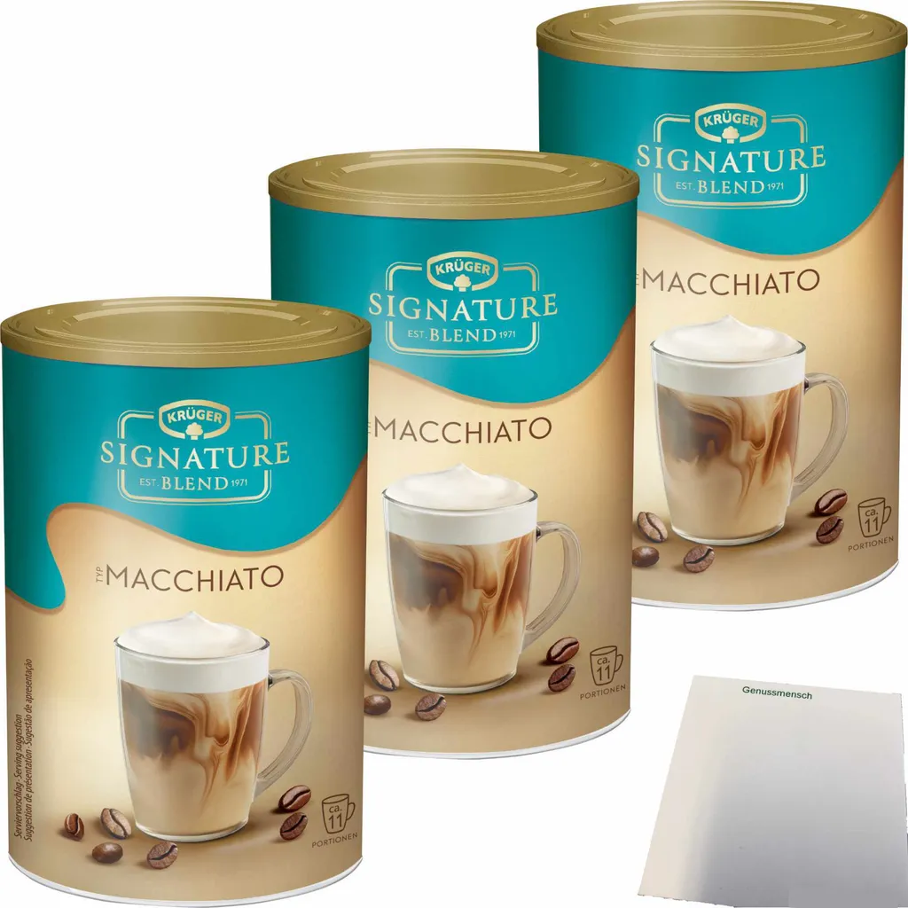 Krüger Signature Blend Macchiato 3-pack (3x200g can) + usy block