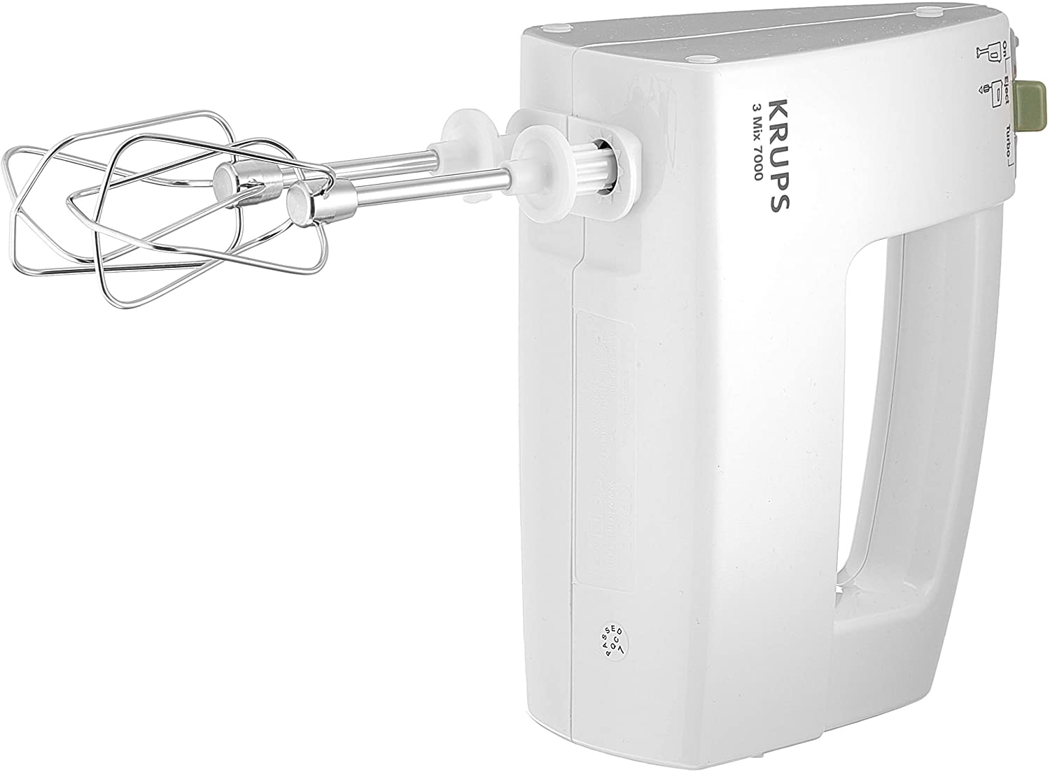 Krups 3 MIX 7000 Hand Mixer 60-Year Edition F6085 500 W Ergonomic Handle 1.65 m Long Cable Speed Control Whisk & Dough Hook Stainless Steel Up to 1 kg Bread Dough Black Copper