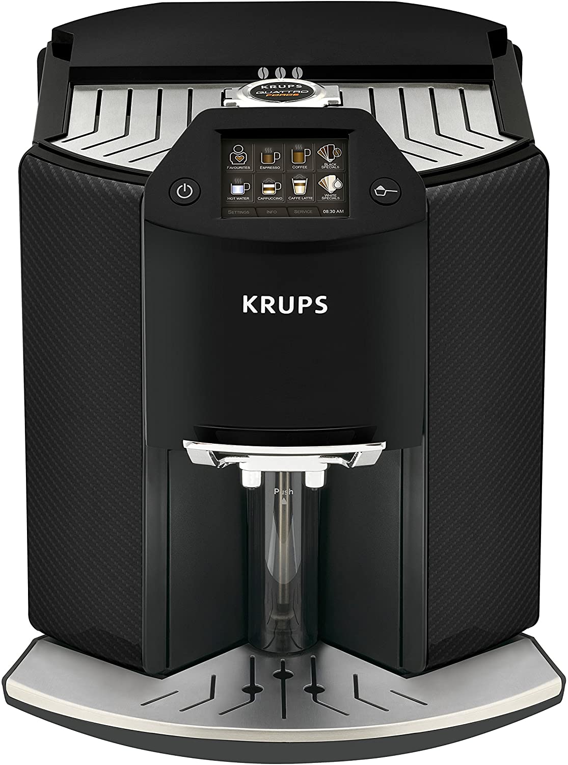 Krups Barista New Age Coffee Machine, One-Touch Cappuccino, with Coloured Touchscreen Display, 1.6 Litres, Carbon