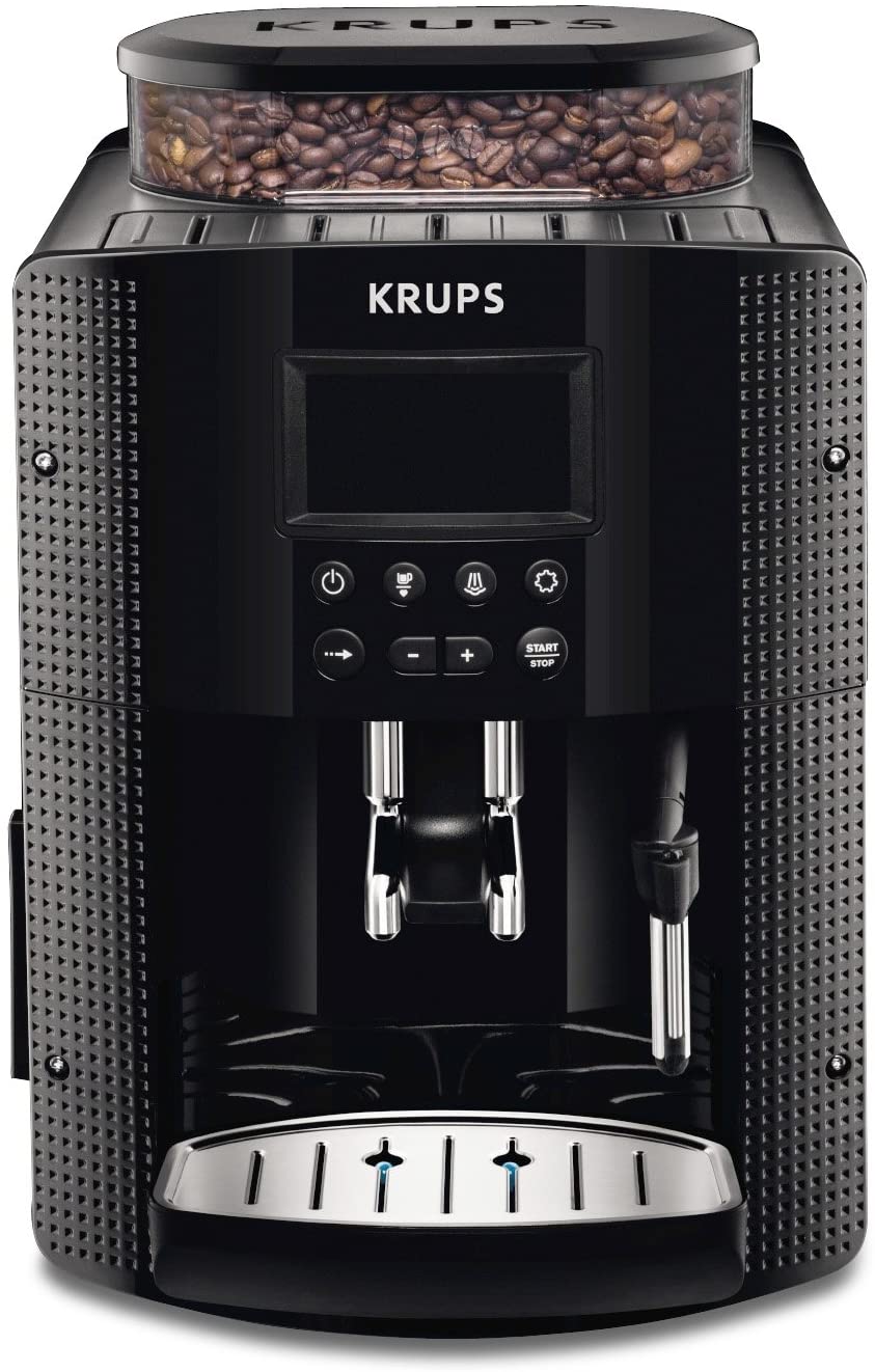 Krups EA815070 Fully Automatic Coffee Machine (1450 Watt, 1.8 Litres, 15 Bar, LC Display, CappuccinoPlus Nozzle) Black