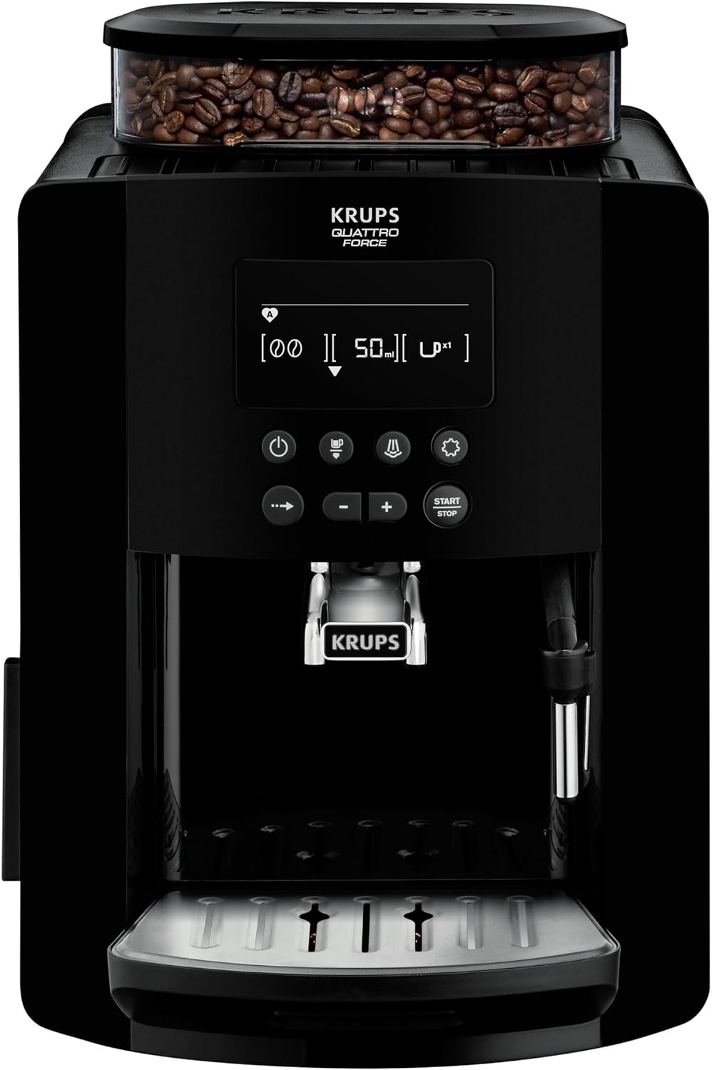 Krups ea8170, Edelstahl, 1.7 liters, Schwarz