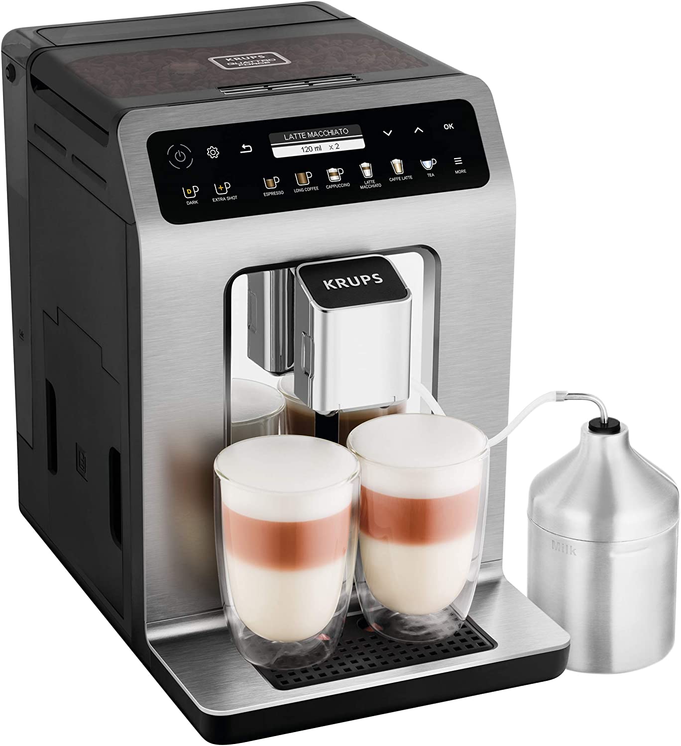 Krups Evidence Plus fully automatic coffee machine, Coffee machine, black-metallic