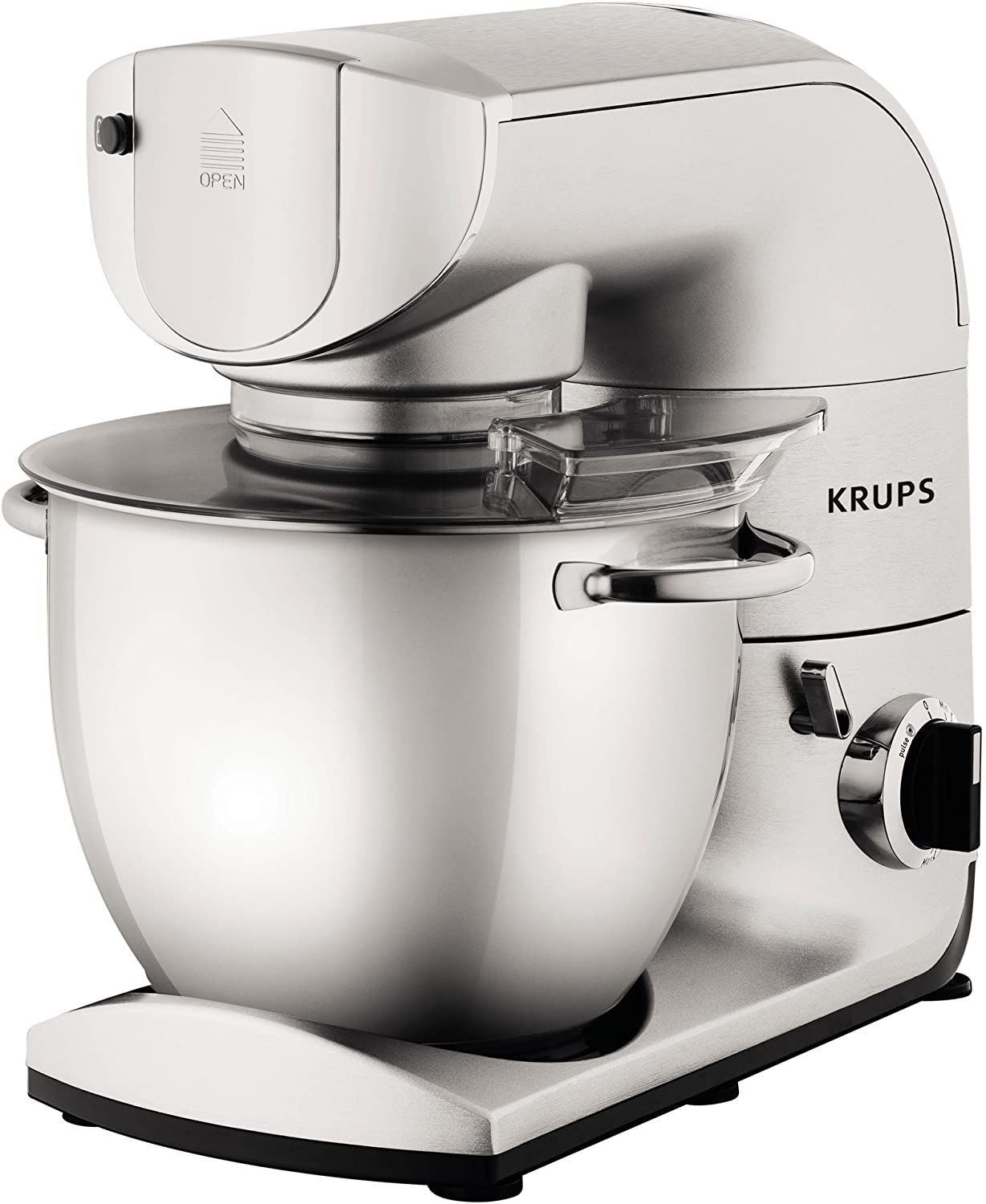 Krups KA402D Kitchen Machine, 5.5 Litre, 1200 Watt, With Accessories, Stainless Steel
