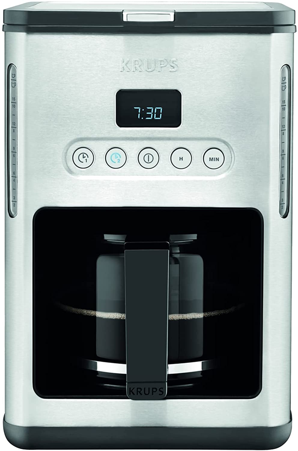 Krups KM442D Premium Filter Coffee Machine 10-15 Cups 1,000 W Programmable Stainless Steel / Black